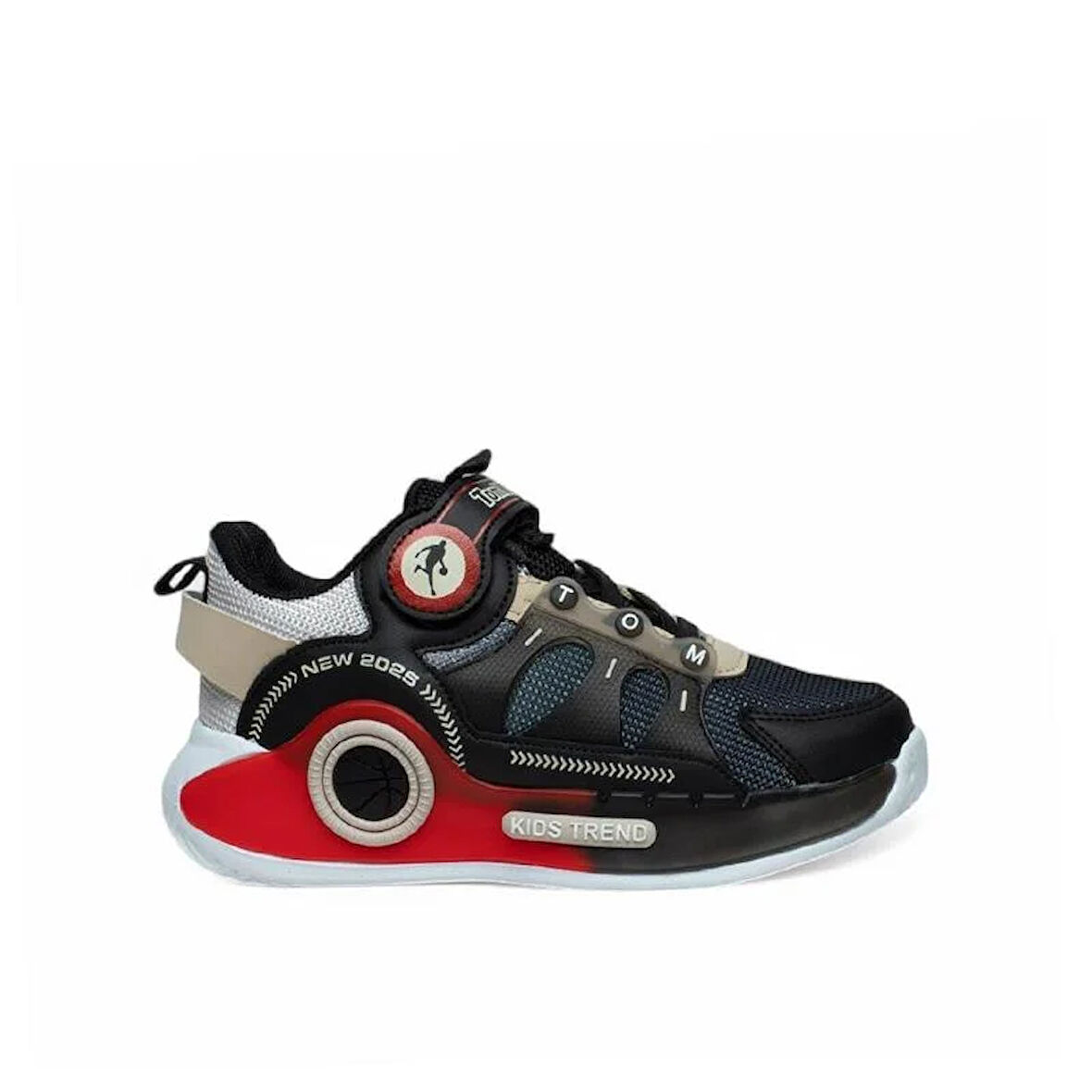 Trend Adımlar Siyah Erkek Çocuk Ultra Hafif Yarım Boğaz Sneaker