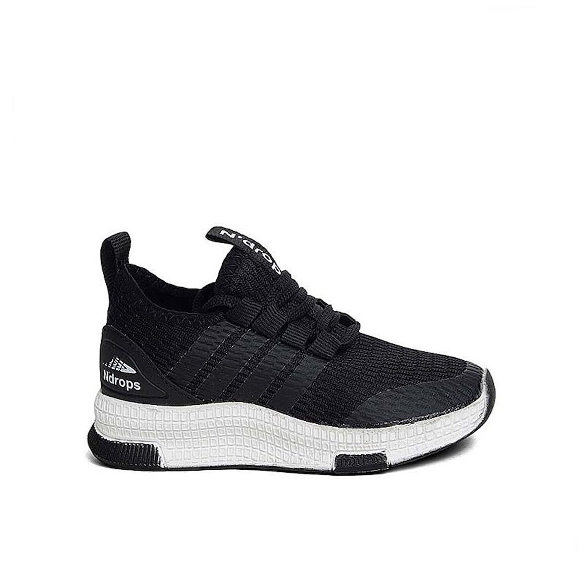 Trend Adımlar Siyah Unisex Patik Lastikli Çocuk Spor Ayakkab