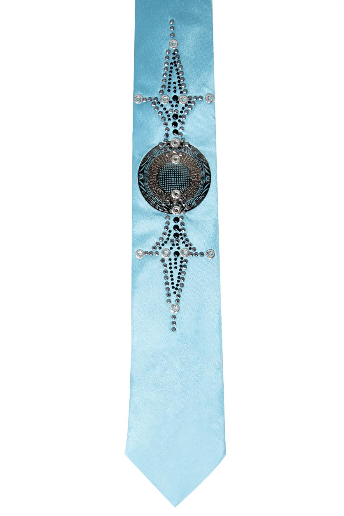 DeepSEA Mavi Armalı Taşlı Mendilsiz Erkek Kravat 2107516
