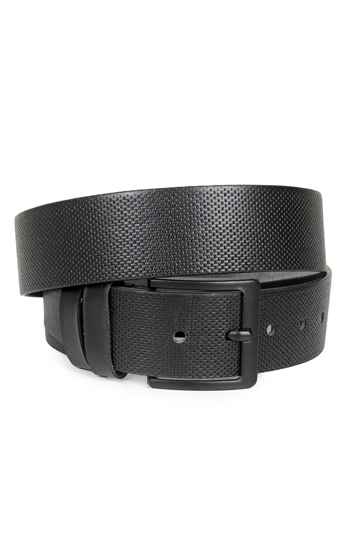 DeepSEA Erkek Siyah Nokta Desenli Demir Tokalı Erkek Kemer 2305574