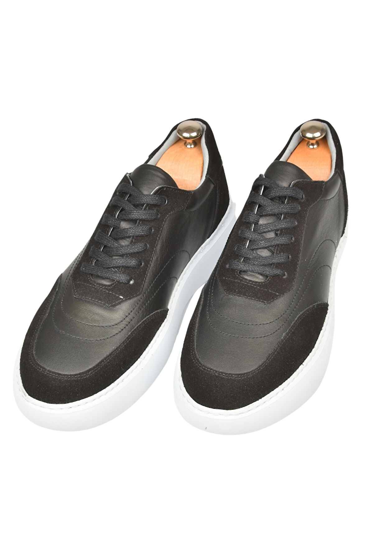 DeepSEA Erkek Siyah Bağcıklı Eva Taban Hakiki Deri Ortopedik Spor Ayakkabı Sneaker2509966