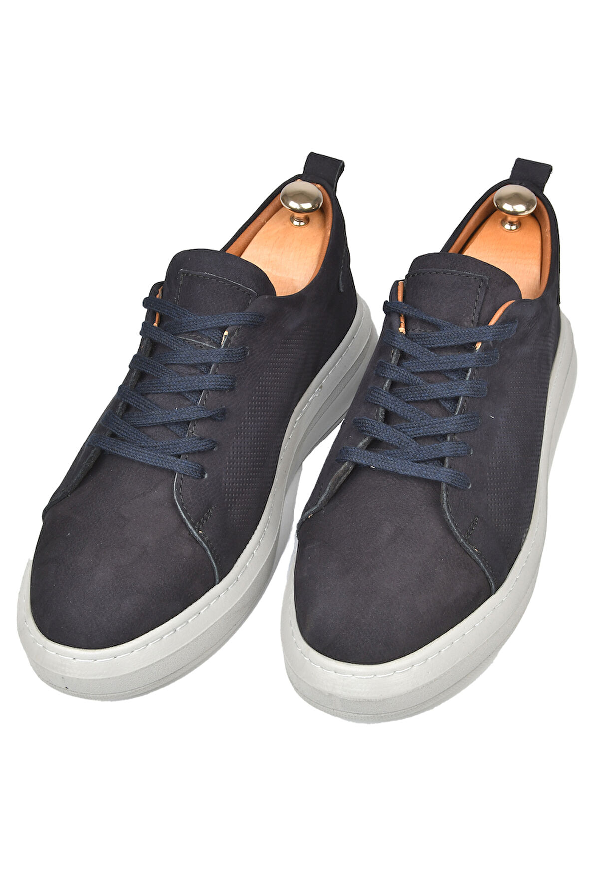 DeepSEA Erkek Lacivert Eva Taban Bağcıklı Nubuk Deri Yüksek Taban Spor Ayakkabı Sneaker 2509953