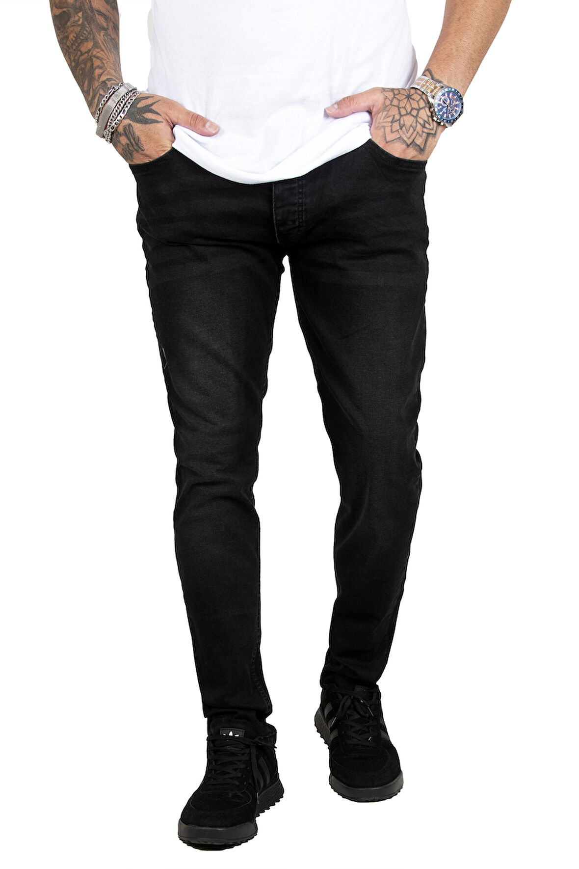 DeepSEA Siyah Slim Fit Likralı Erkek Kot Pantolon 2202268