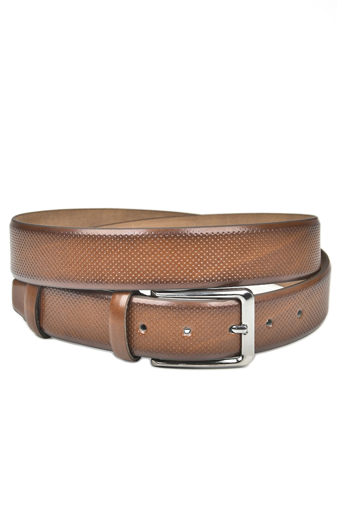 DeepSEA Kahve Erkek Nokta Desenli Klasik Kemer 2000006