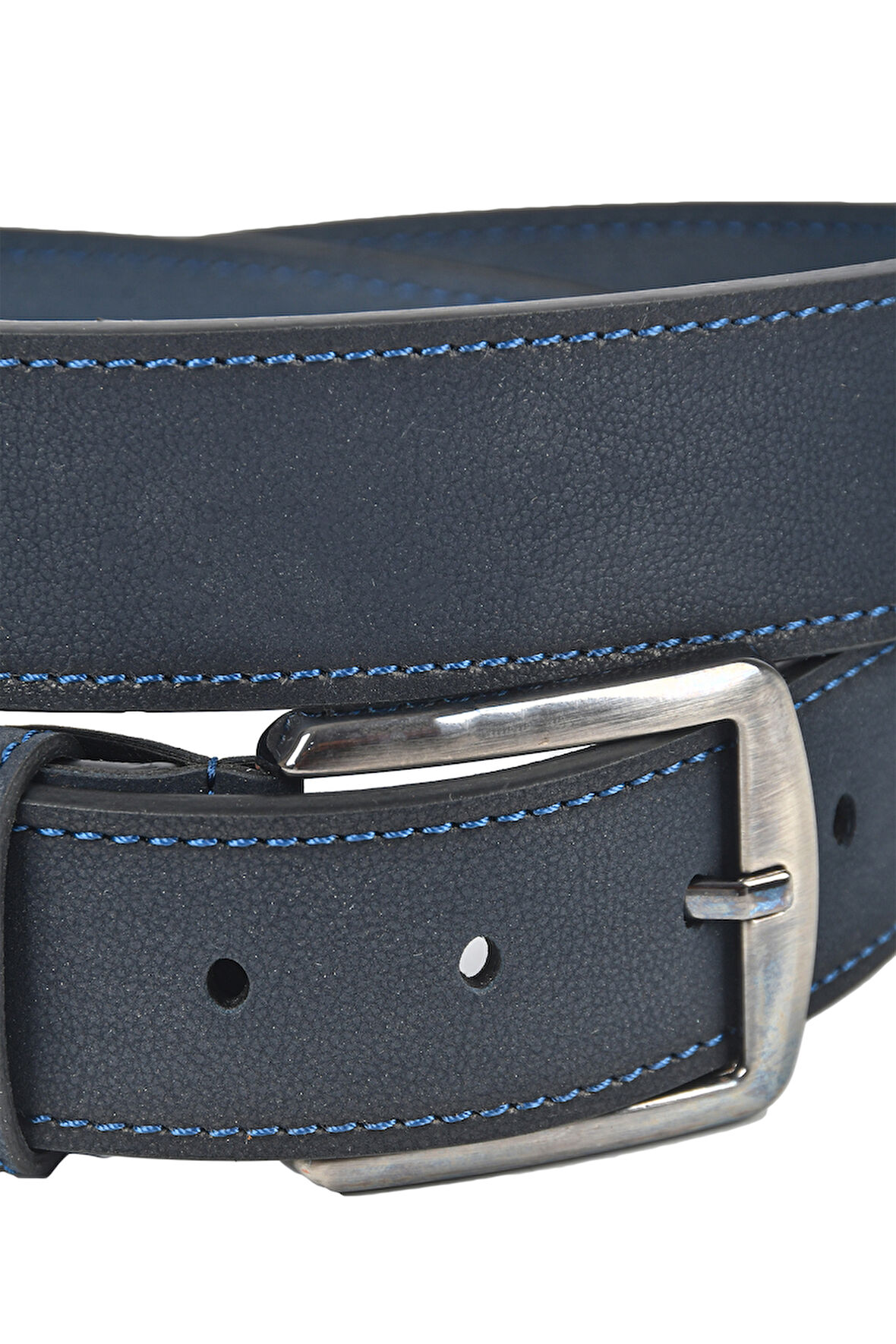 DeepSEA Erkek Lacivert 4 cm Eninde Suni Deri Kemer Yanları Dikişli Spor Kemer 2502652