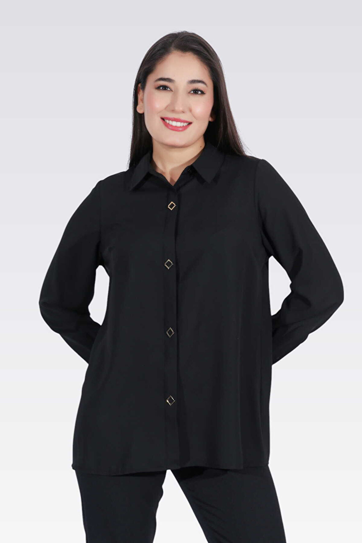 Tolga Saraçoğlu Kadın Uzun Kollu Şık Bluz 10937 Siyah