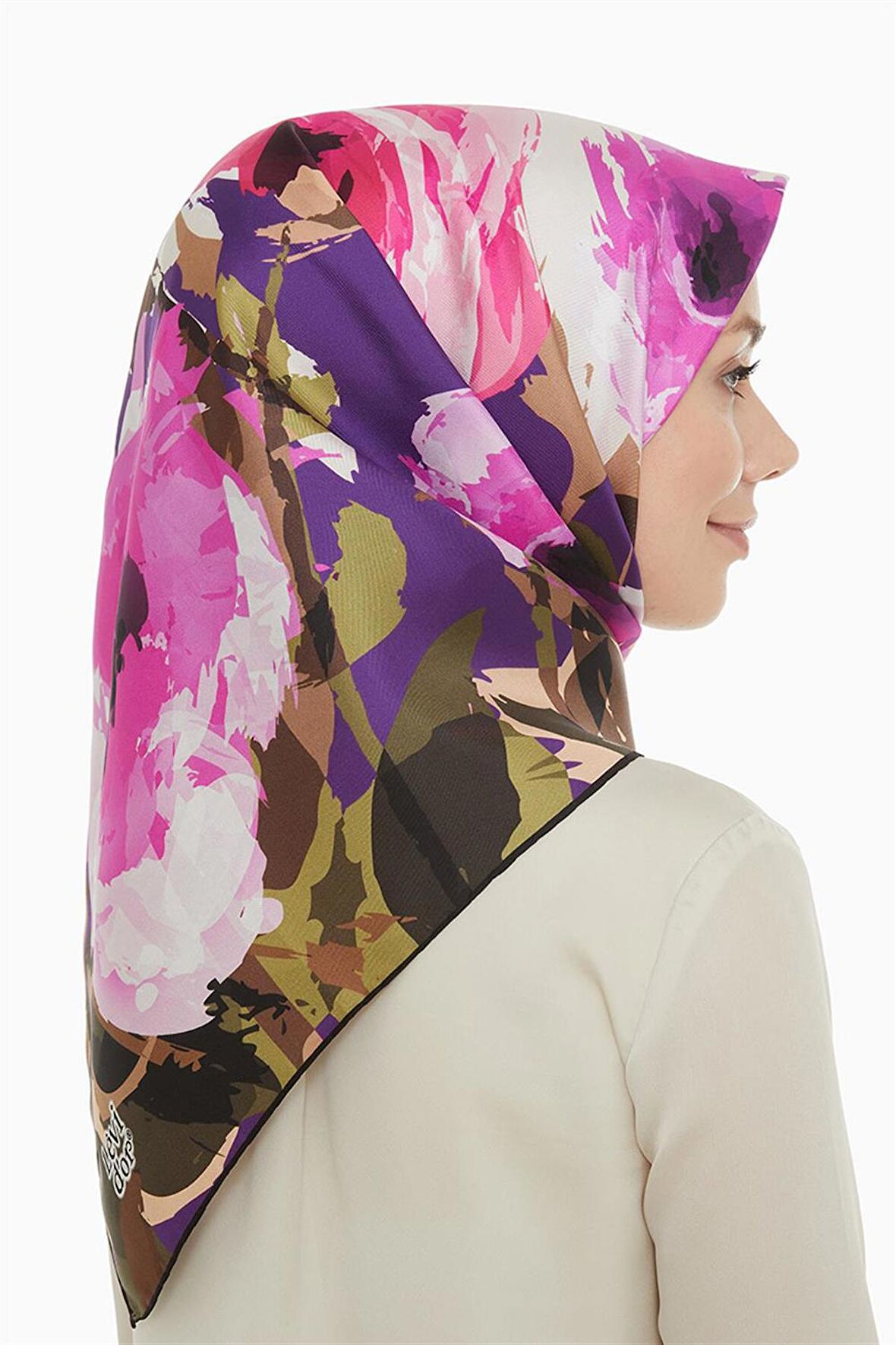 Levidor Mor Twill Saf İpek Eşarp