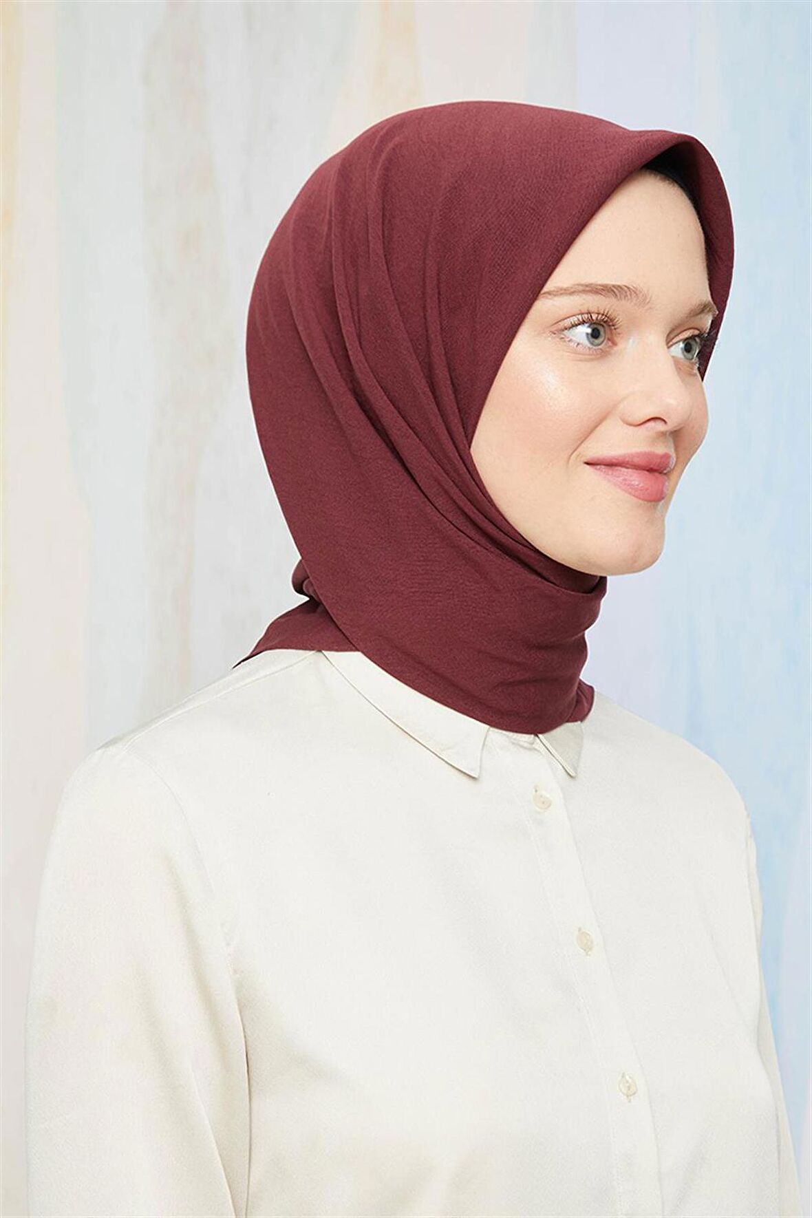 Levidor Bordo Pamuk Cazz Kare Eşarp