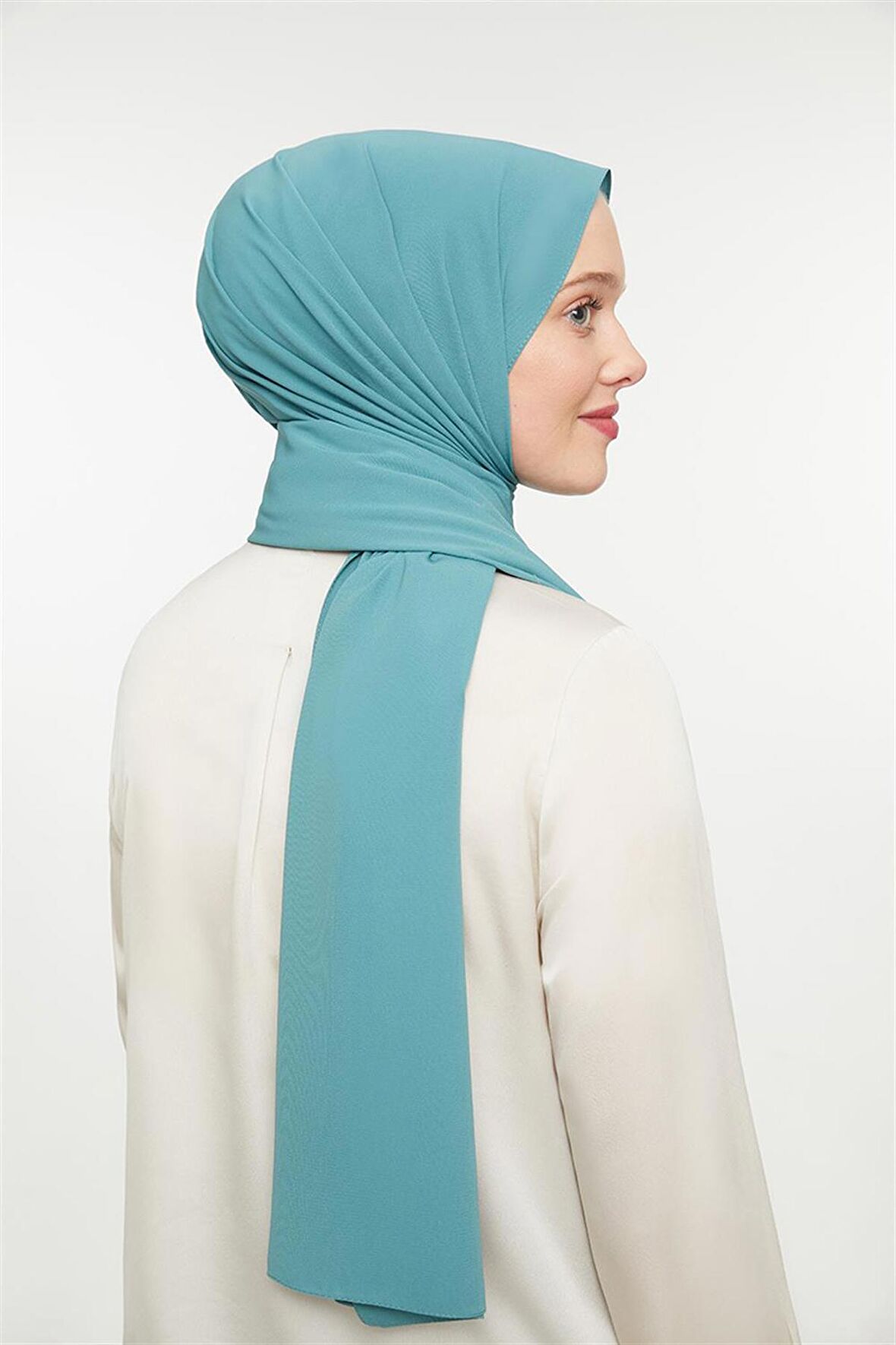 Levidor Küf Yeşili Düz Medine İpeği Şal