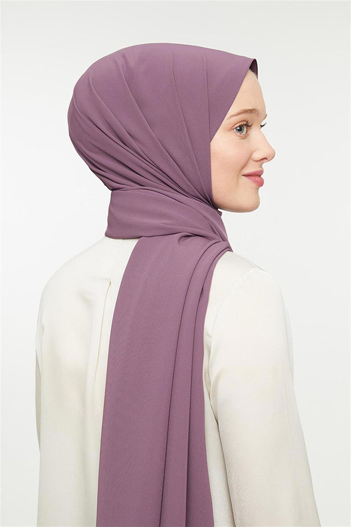 Levidor Koyu Gül Düz Medine İpeği Şal