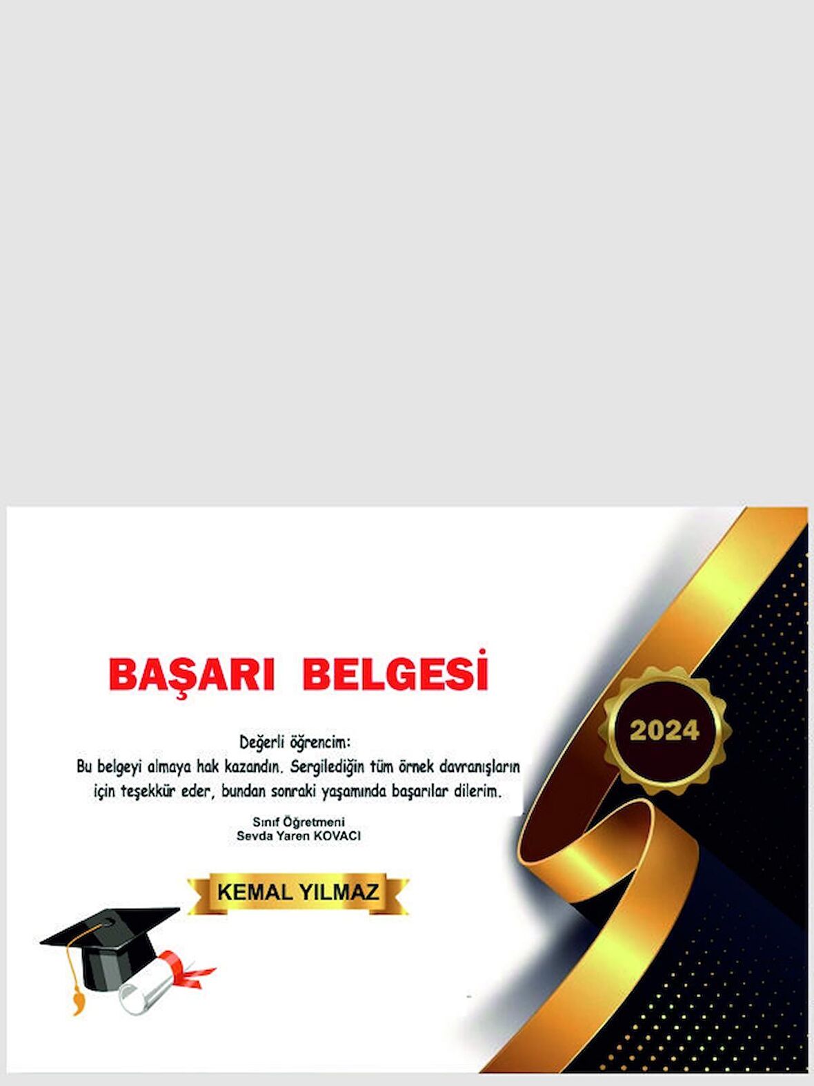 BAŞARI BELGESİ 40 ADET