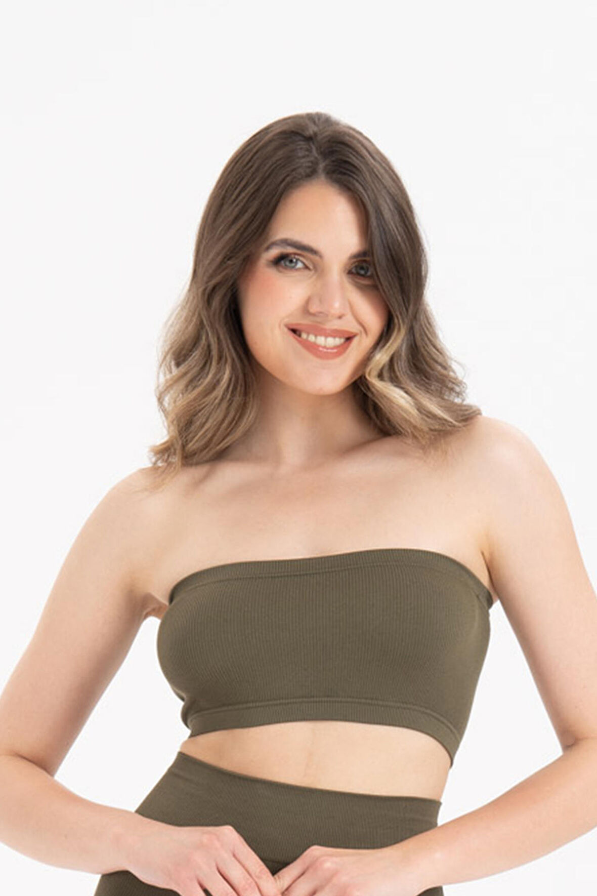 Formeasy Kadın Dikişsiz Fitilli Strapless Büstiyer