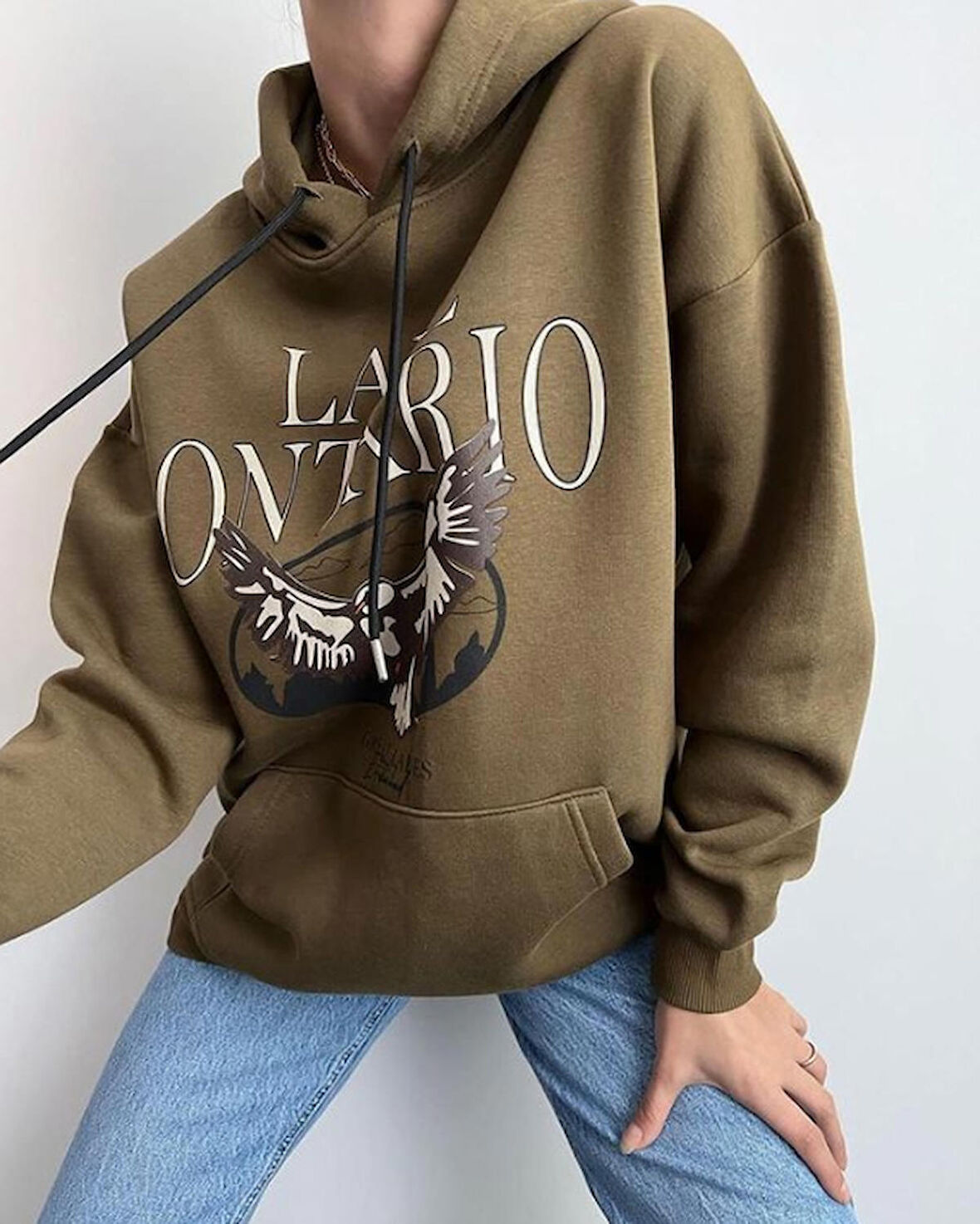 LAKE ONTARİO BASKILI KAPÜŞONLU SWEAT