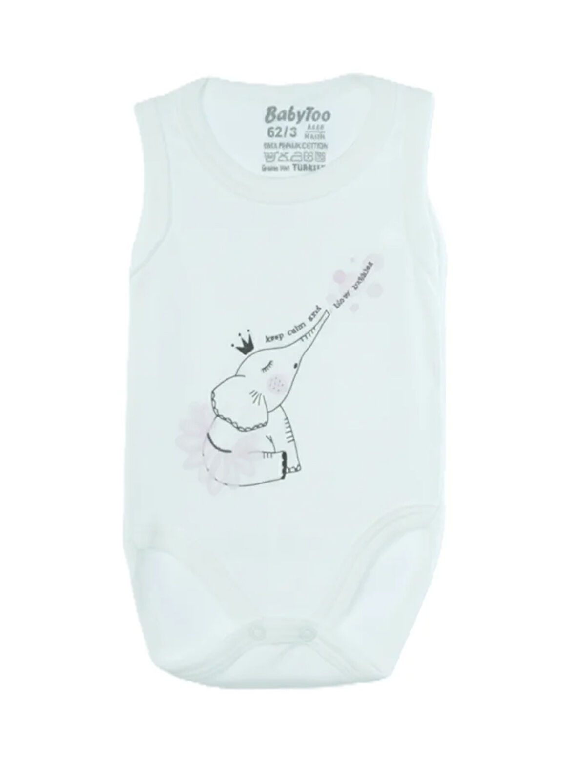 Oppland Kız Bebek Zıbın Badi  %100 Pamuk Kumaş Baskılı Çıtçıtlı Yeni doğan