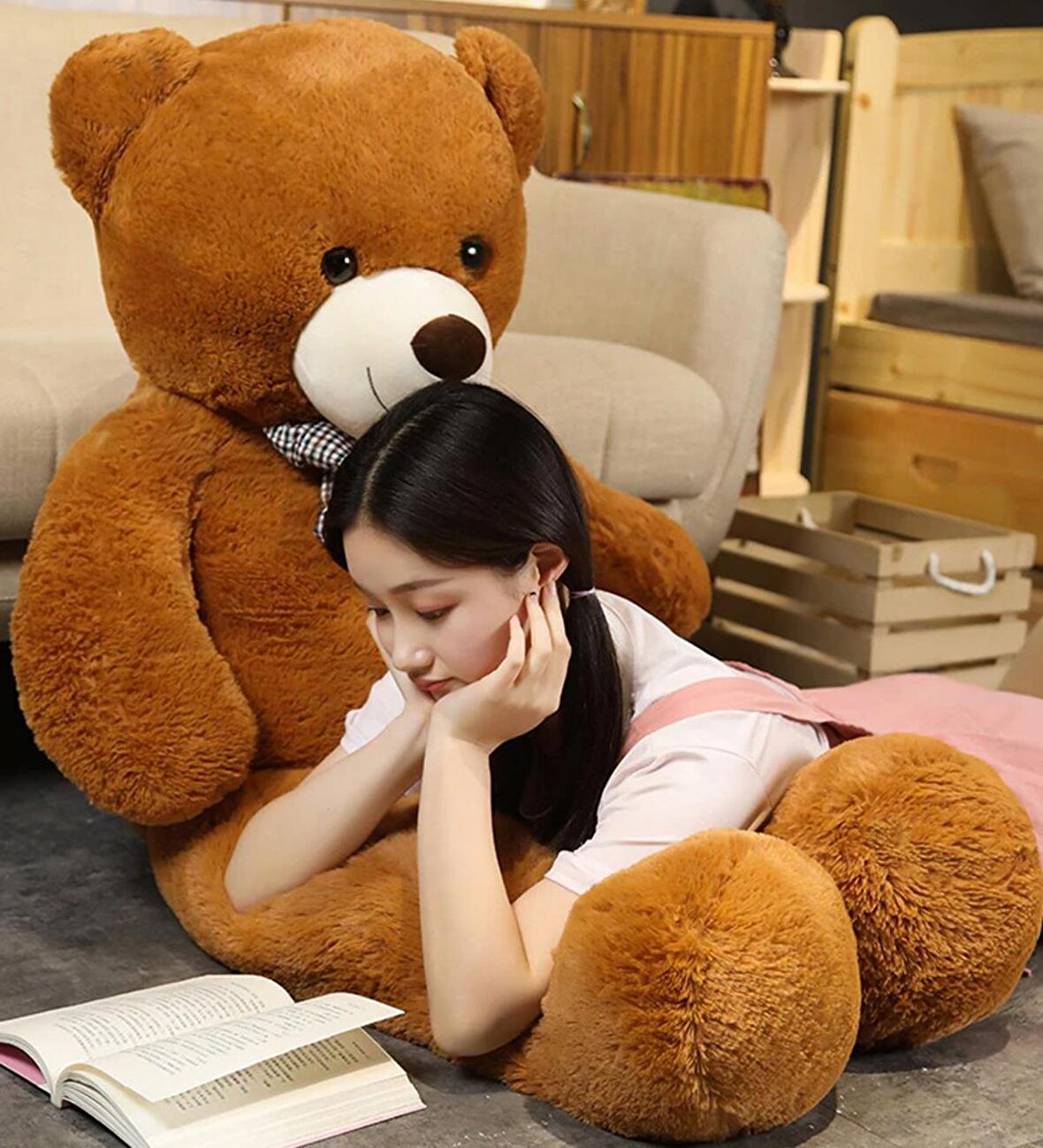 160 cm Papyonlu Peluş Ayı-DEV Boy-Sevgiliye Özel HEDİYE - % 100 YERLİ