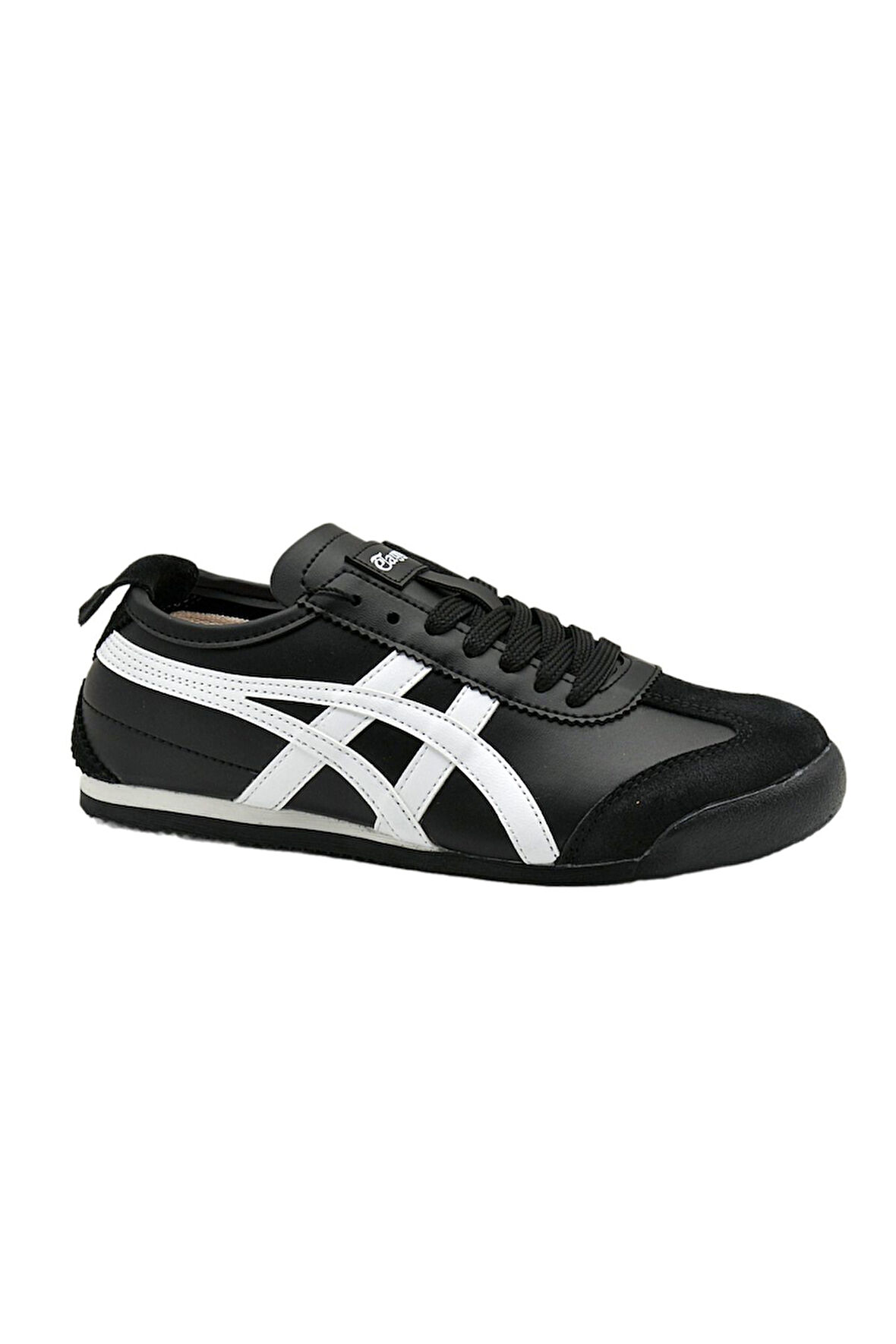 Tayger E-3222 Unisex Deri Sneaker Spor Ayakkabı Siyah - Beyaz