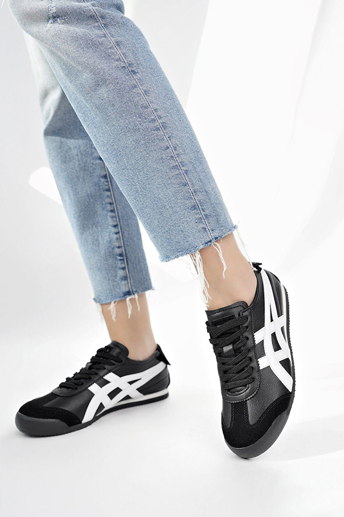 Etayger Erkek Sneakers Ayakkabı Siyah - Beyaz