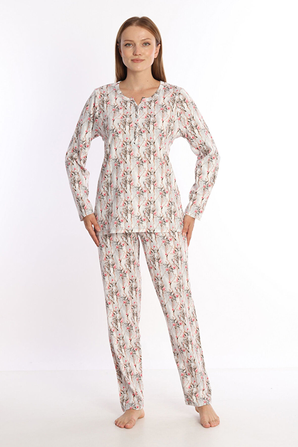 Etoile %100 Pamuk Uzun Kol Kadın Pijama Takımı