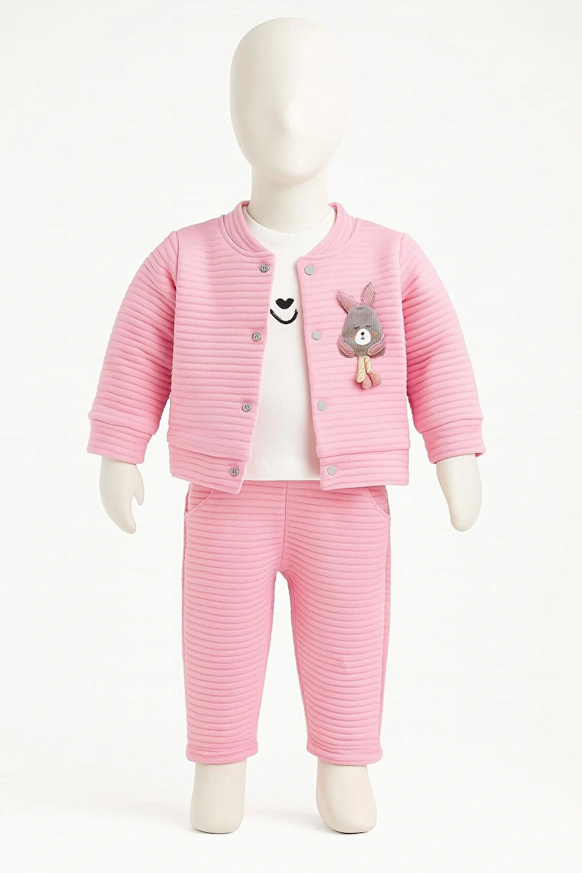 ponponlu tavşan broşlu hırka bady pantolon 