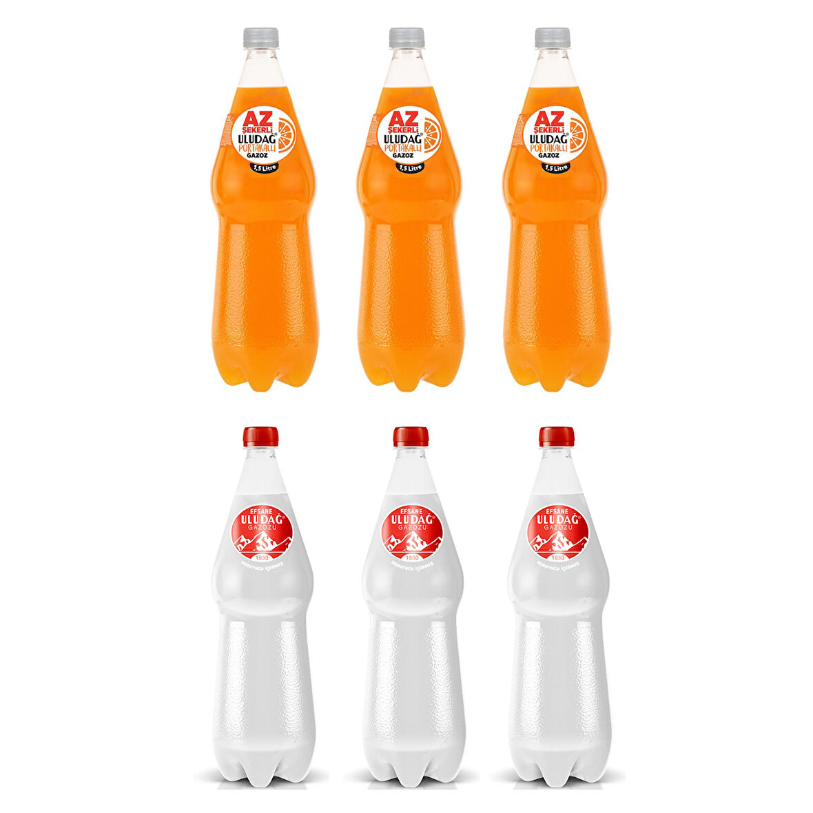 Uludağ Efsane Portakal ve Gazoz 1500 ml 6 lı Karma Paket