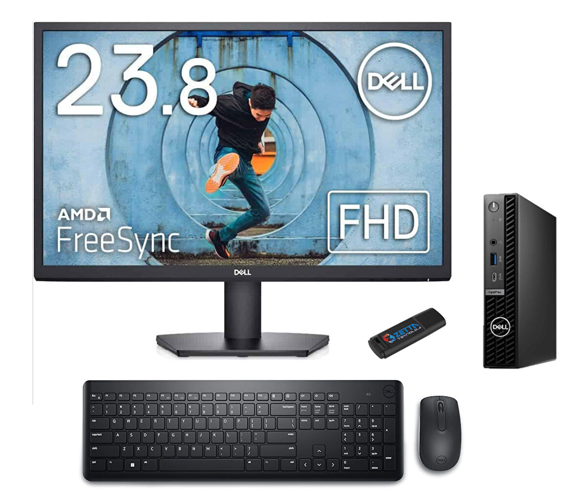 Dell Pc Optıplex 7020MFF Intel Core İ7-14700T 32GB Ddr5 4tb SSD WINDOWS11HOME 23.8" Fullhd Mon. Mini Masaüstü Bilgisayar BN014O7020MFF45+ZETTAUSBBELLEK