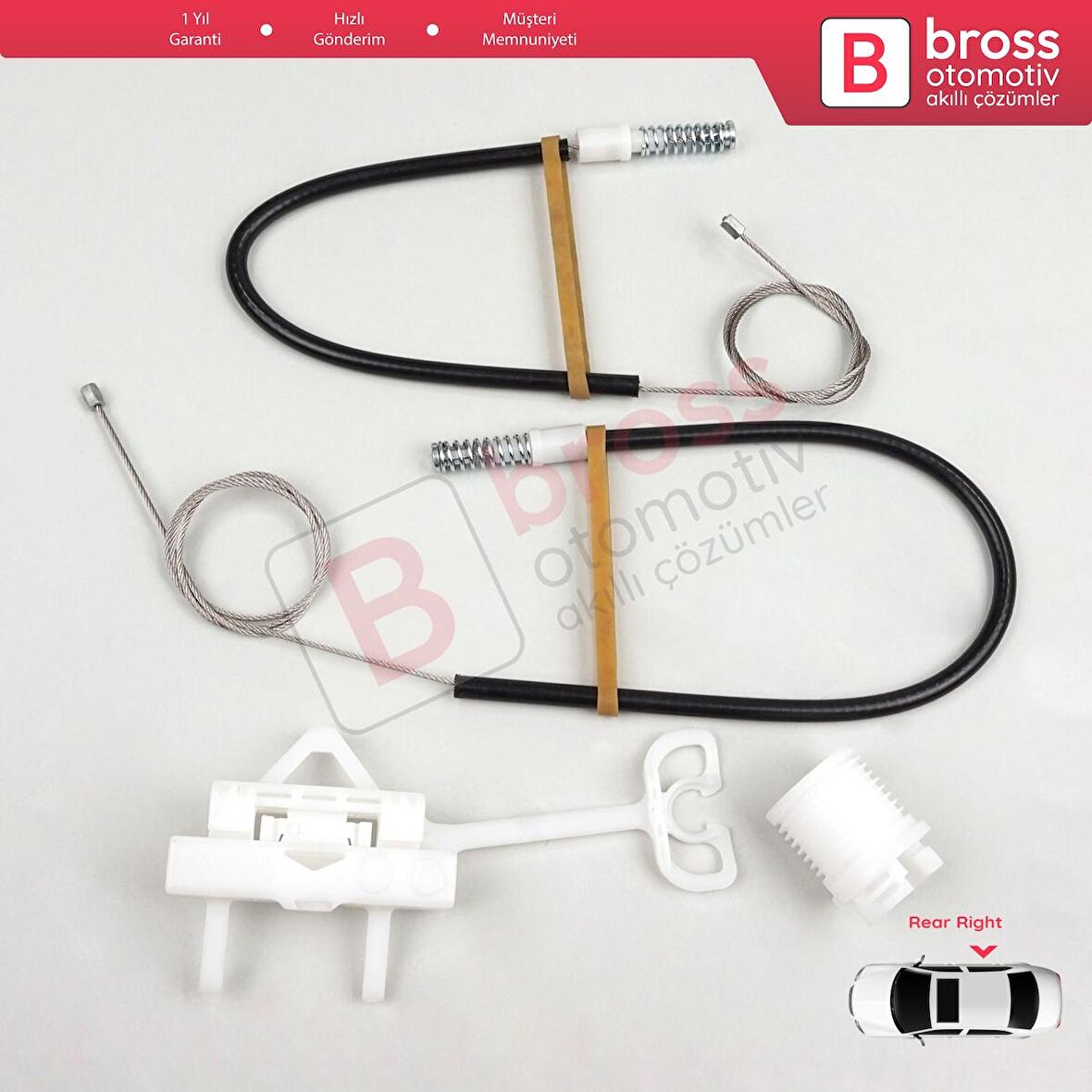 Fiat Abarth Punto Grande Evo MK3 199 2005-2024 51723323 İçin Manuel Arka Sağ Cam Kriko Tamir Seti