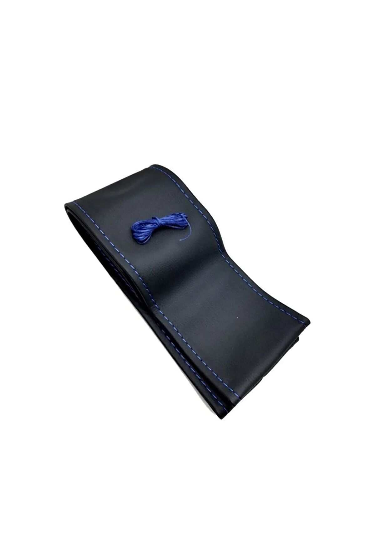 Universal Dikmeli Direksiyon Kılıfı Mavi Ipli 37-39cm Çap-10cm Kalınlık