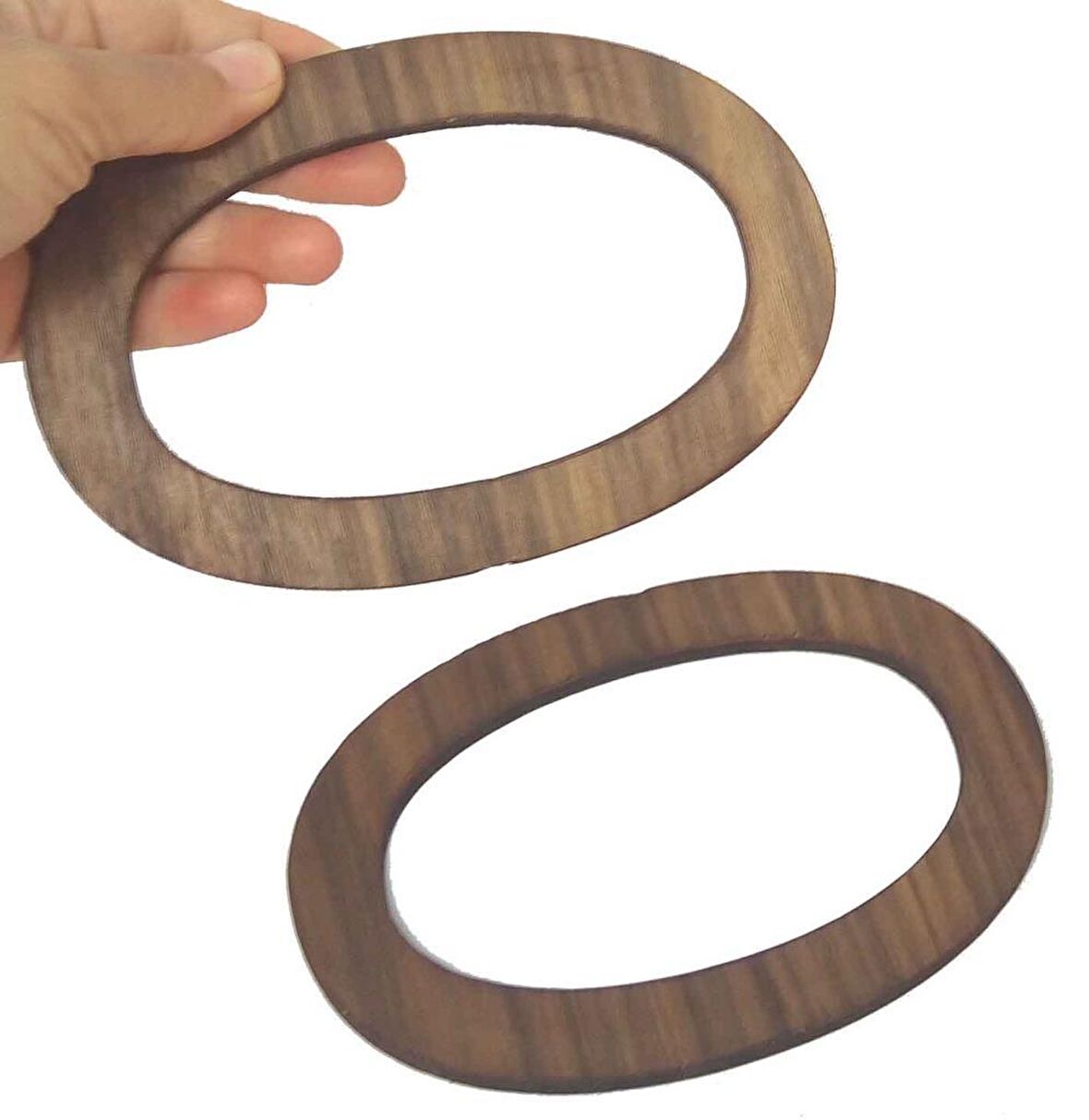 Oval ahşap çanta sapı