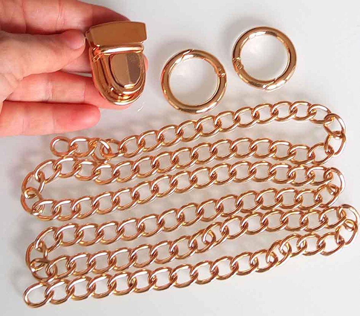 Light gold renk zincir set