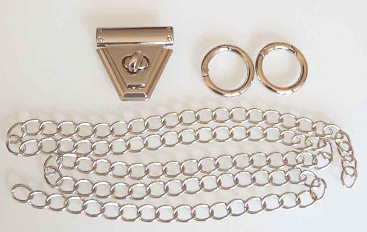 Gümüş renk zincir set