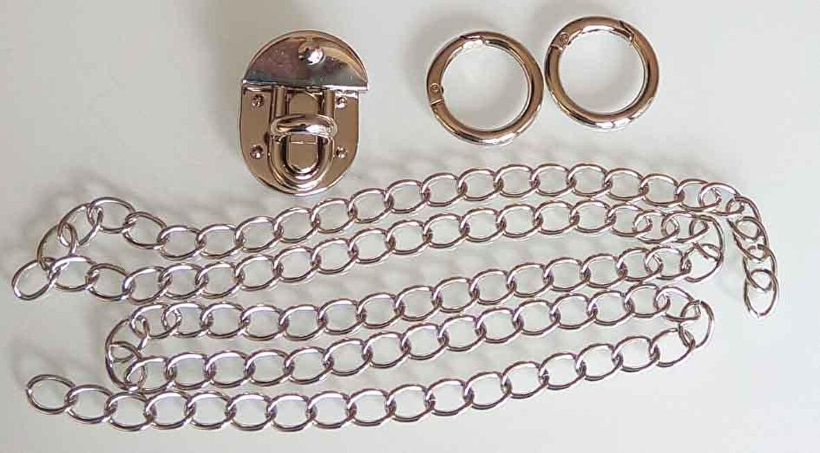 Gümüş renk zincir set