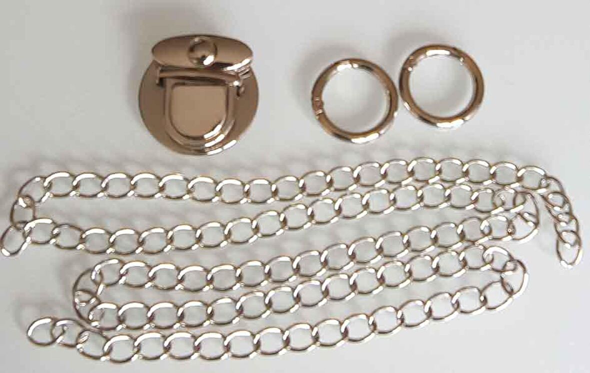 Gümüş renk zincir set