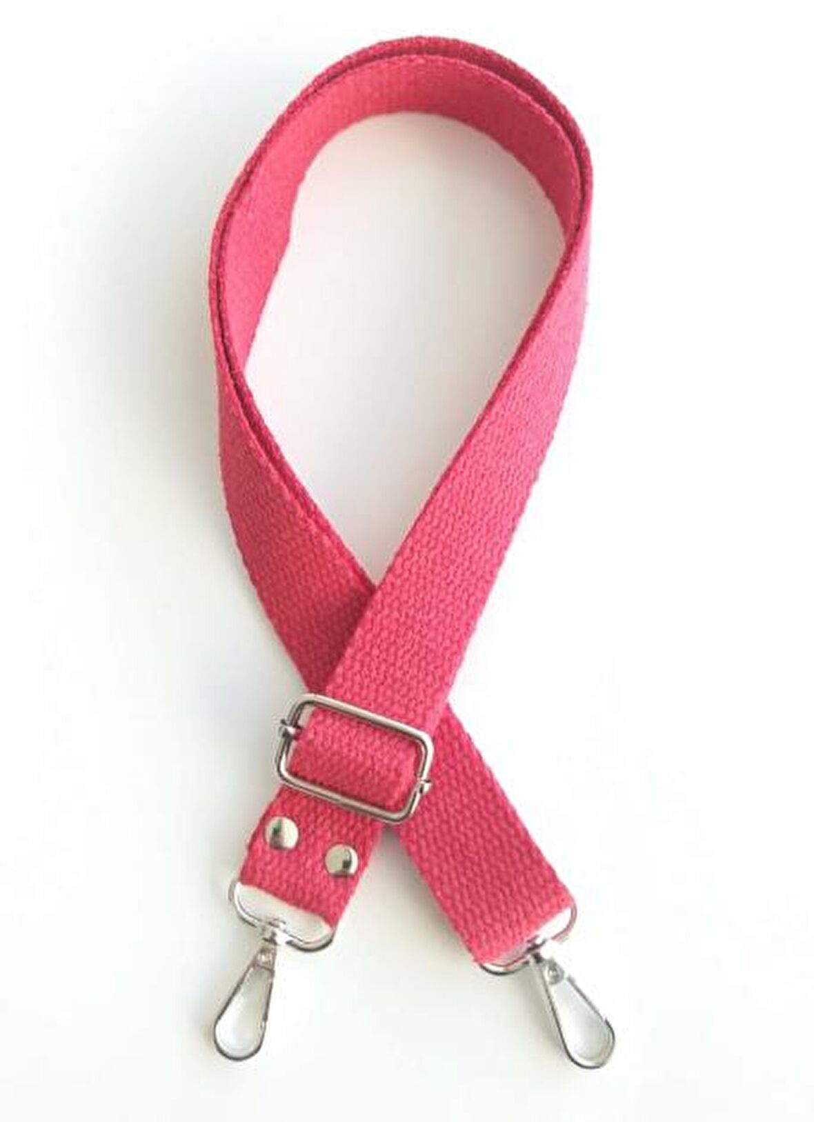 Kırmızı Pamuklu kolon ayarlamalı çanta sapı