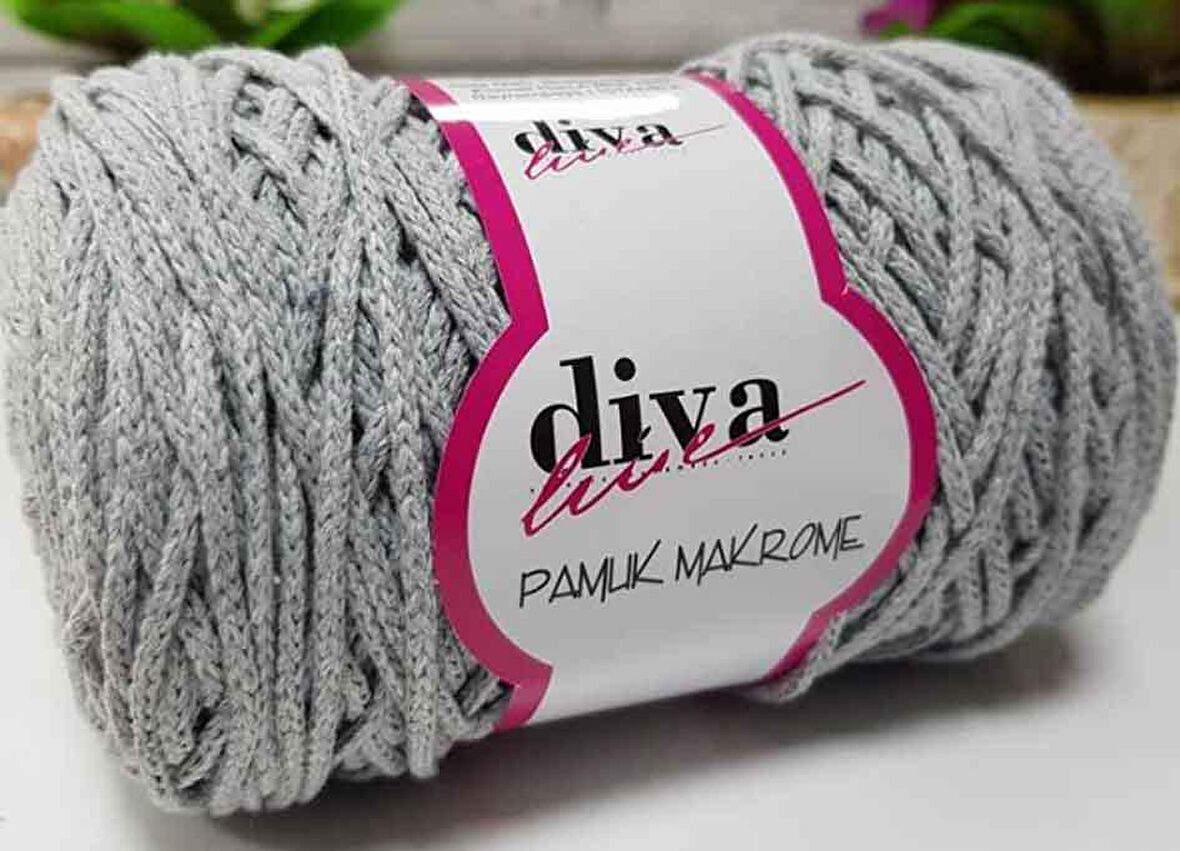 Diva pamuk makrome  açık gri (kalın)