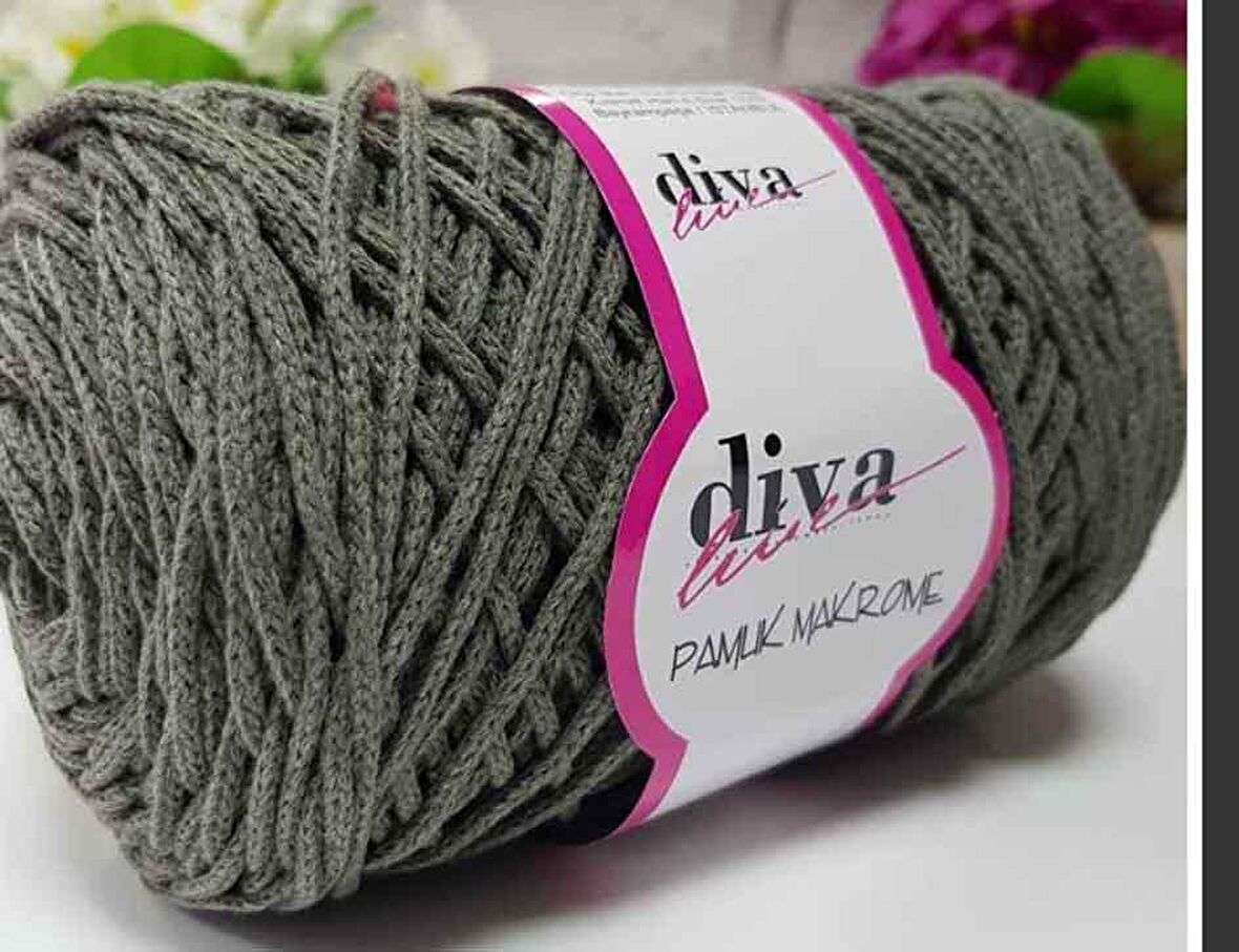 Diva pamuk makrome  haki yeşil (kalın)