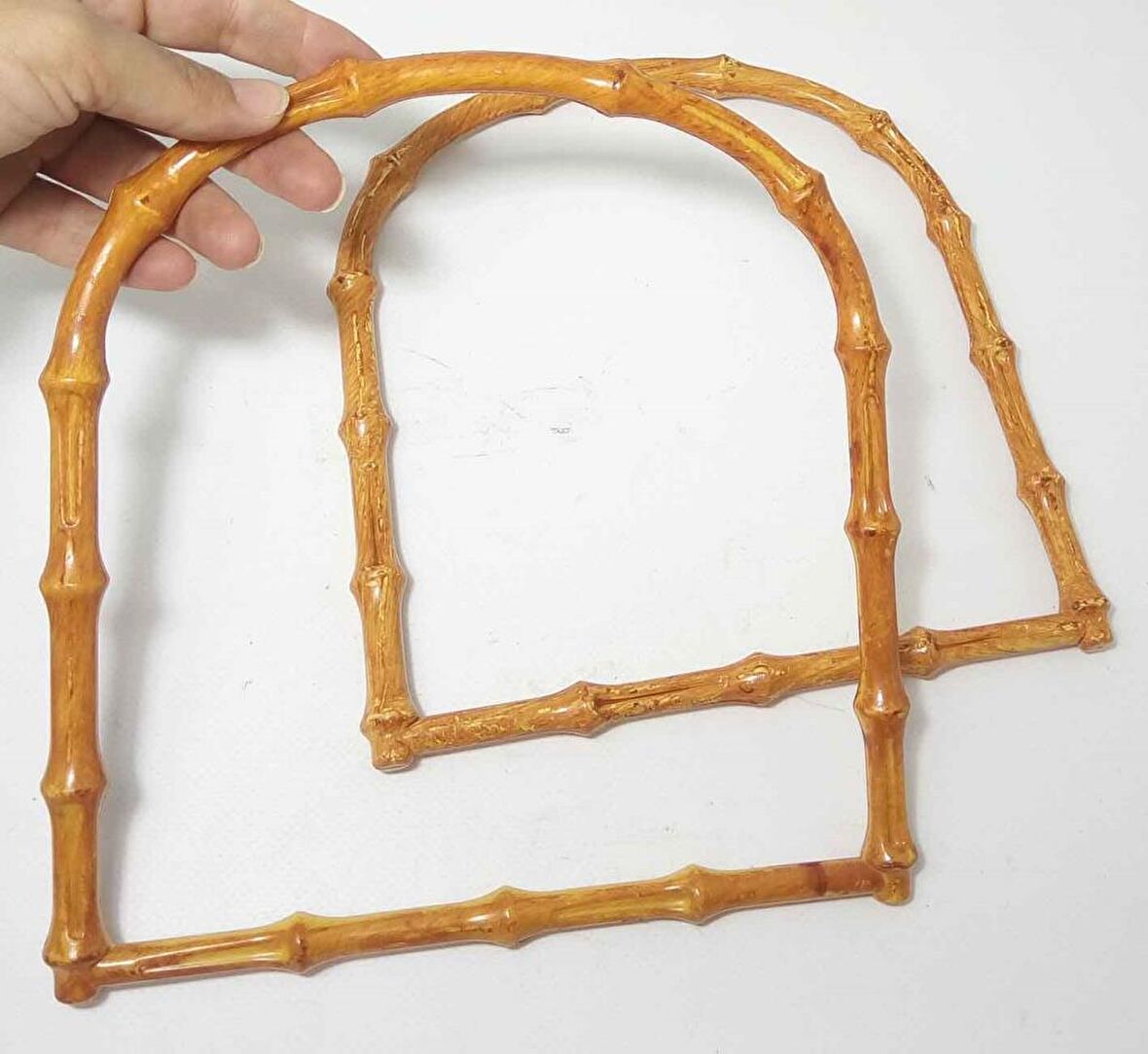 Bambu görünümlü plastik çanta sapı