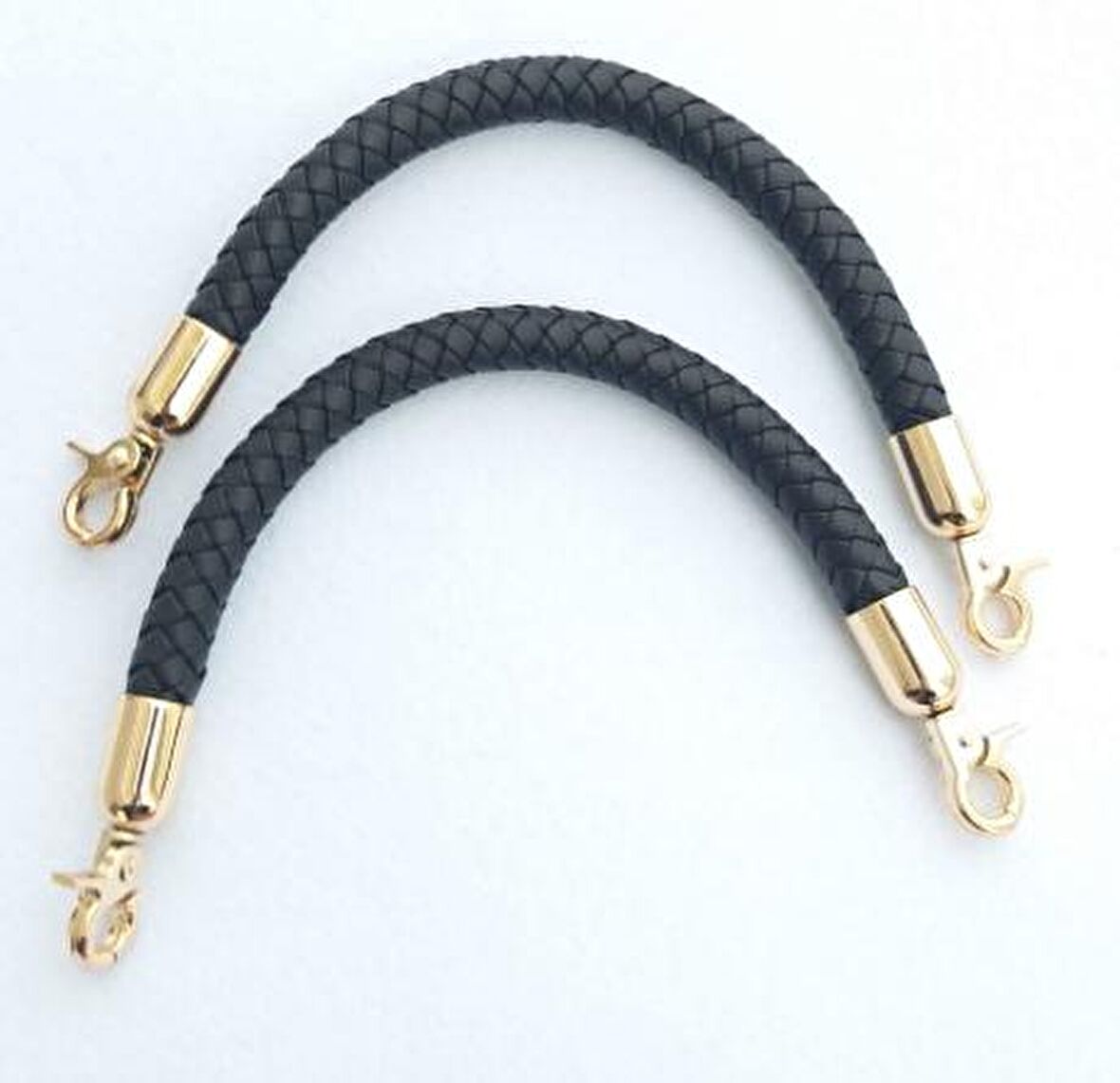 Örme çanta sapı, siyah renk 31 cm çift