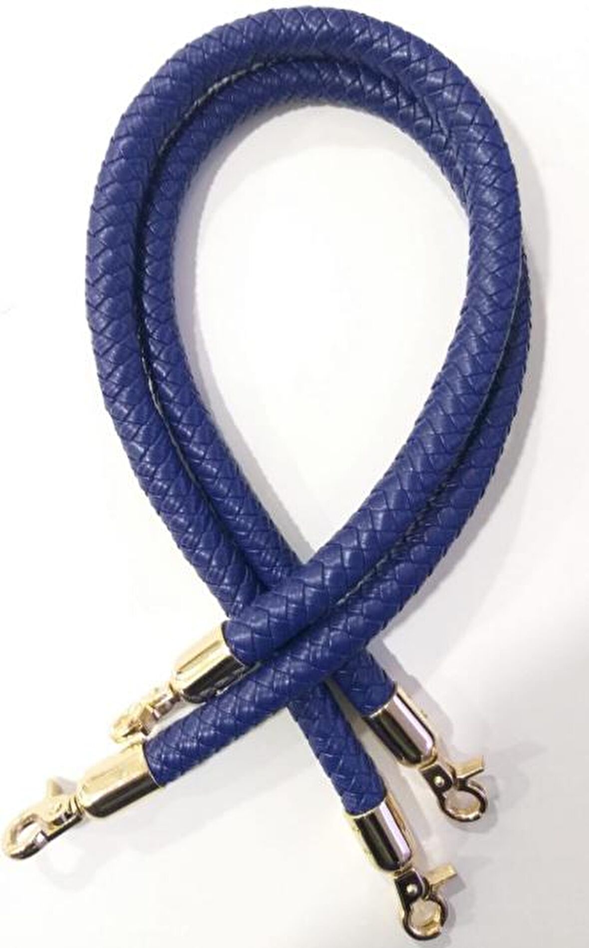 Örme Çanta Sapı Uzun Mavi Renk Gümüş Metal