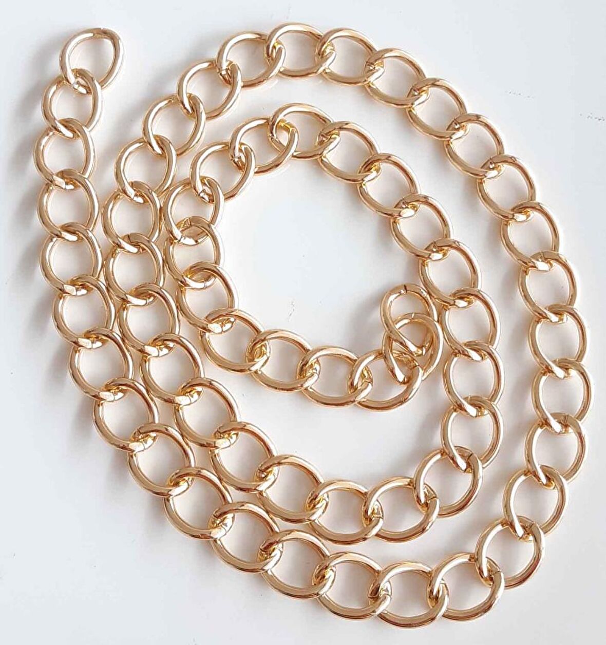 Light Gold Geniş Çanta Zinciri 100 Cm