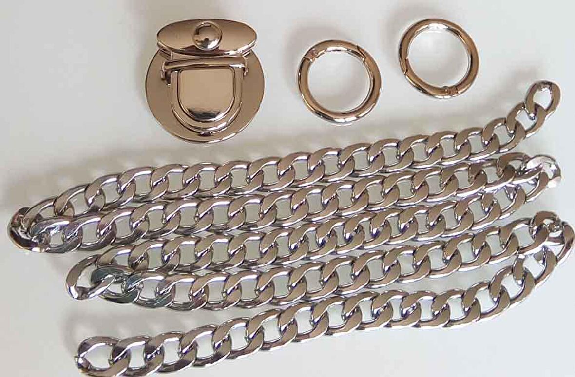 Gümüş renk zincir set