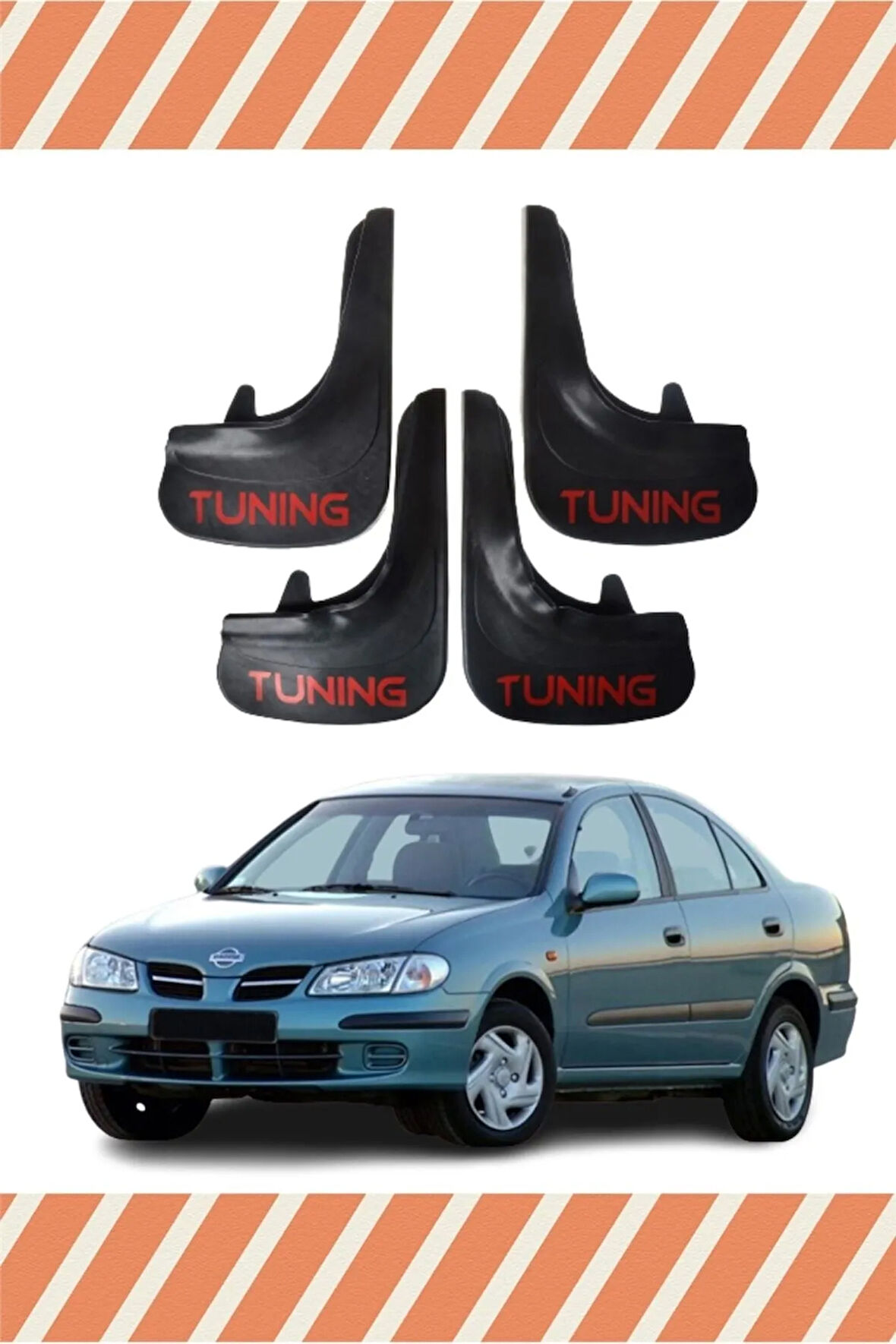 Nissan Almera Tuning yazılı 4’lü tozluk çamurluk paçalık
