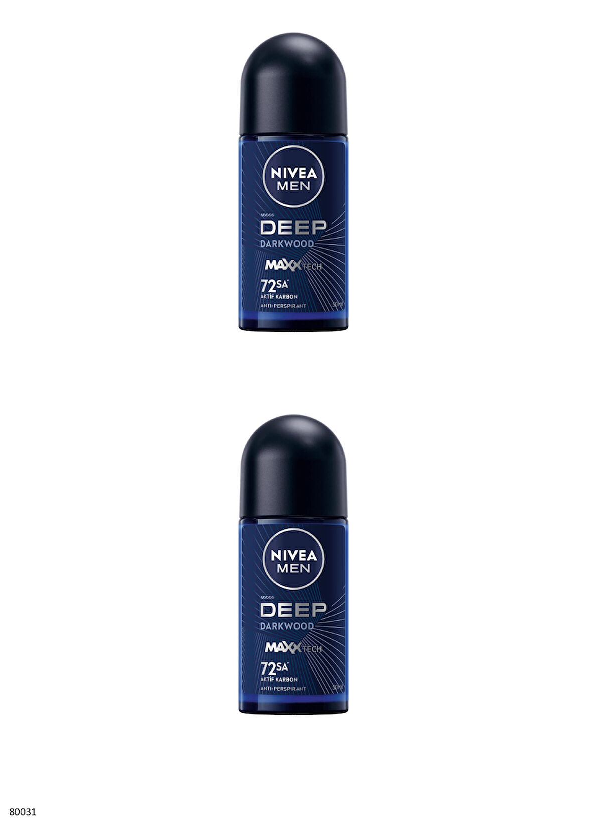 80031 NIVEA MEN DEEP DARKWOOD ROLL-ON 2 ADET
