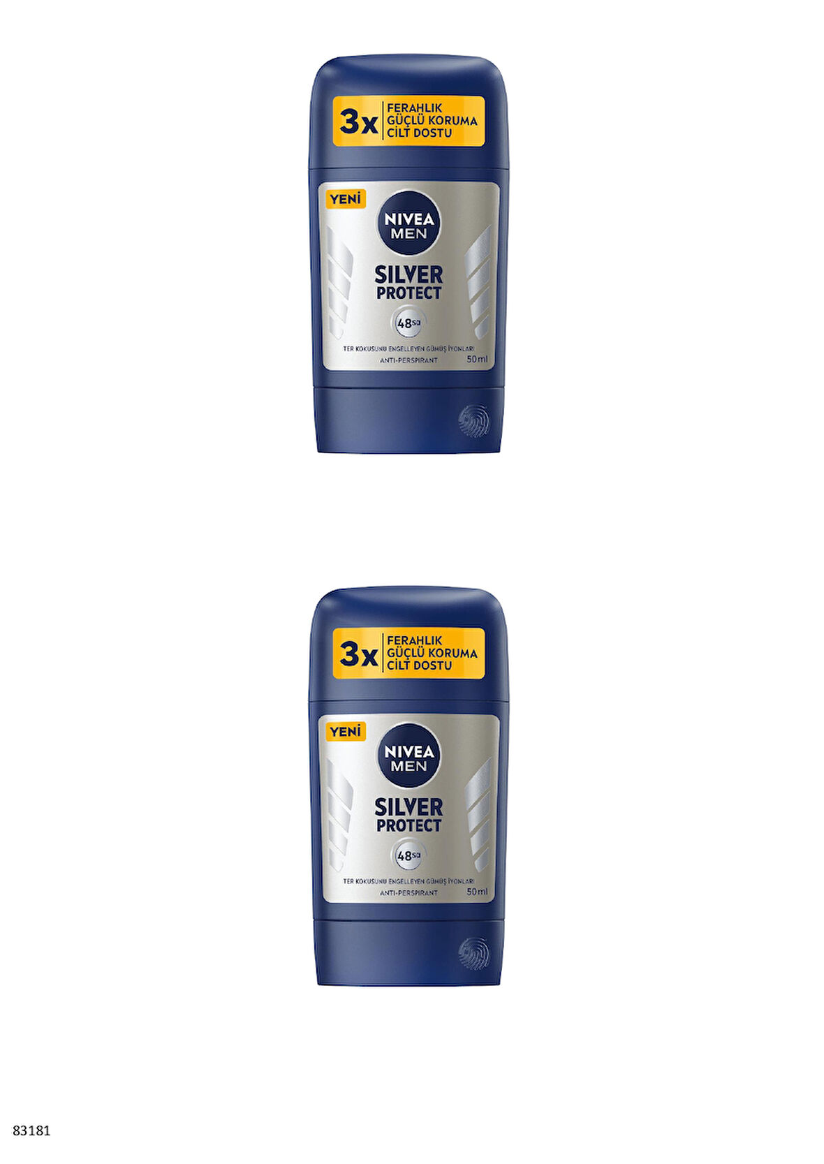 83181 NIVEA MEN SILVER PROTECT STICK 2 ADET