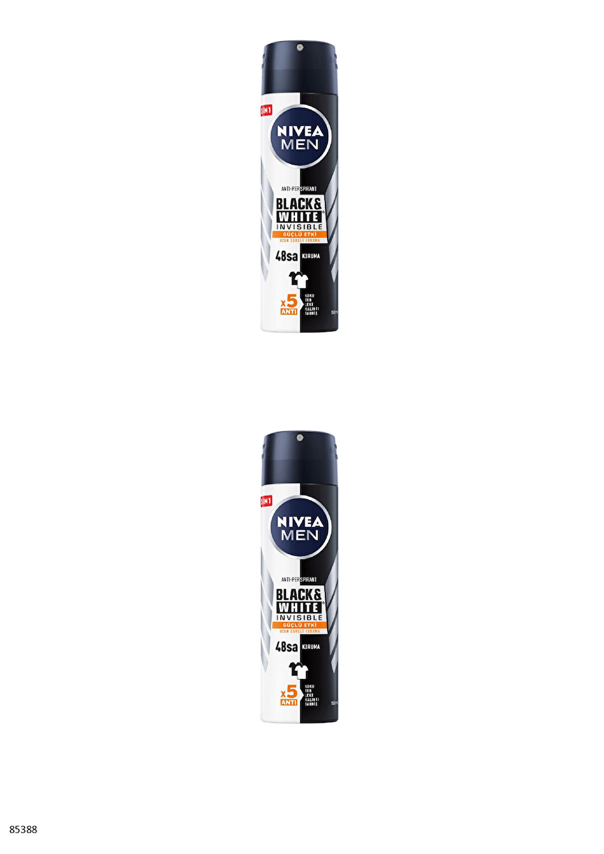 85388 NIVEA MEN BLACK & WHITE INVISIBLE GÜÇLÜ ETKİ SPREY 2 ADET