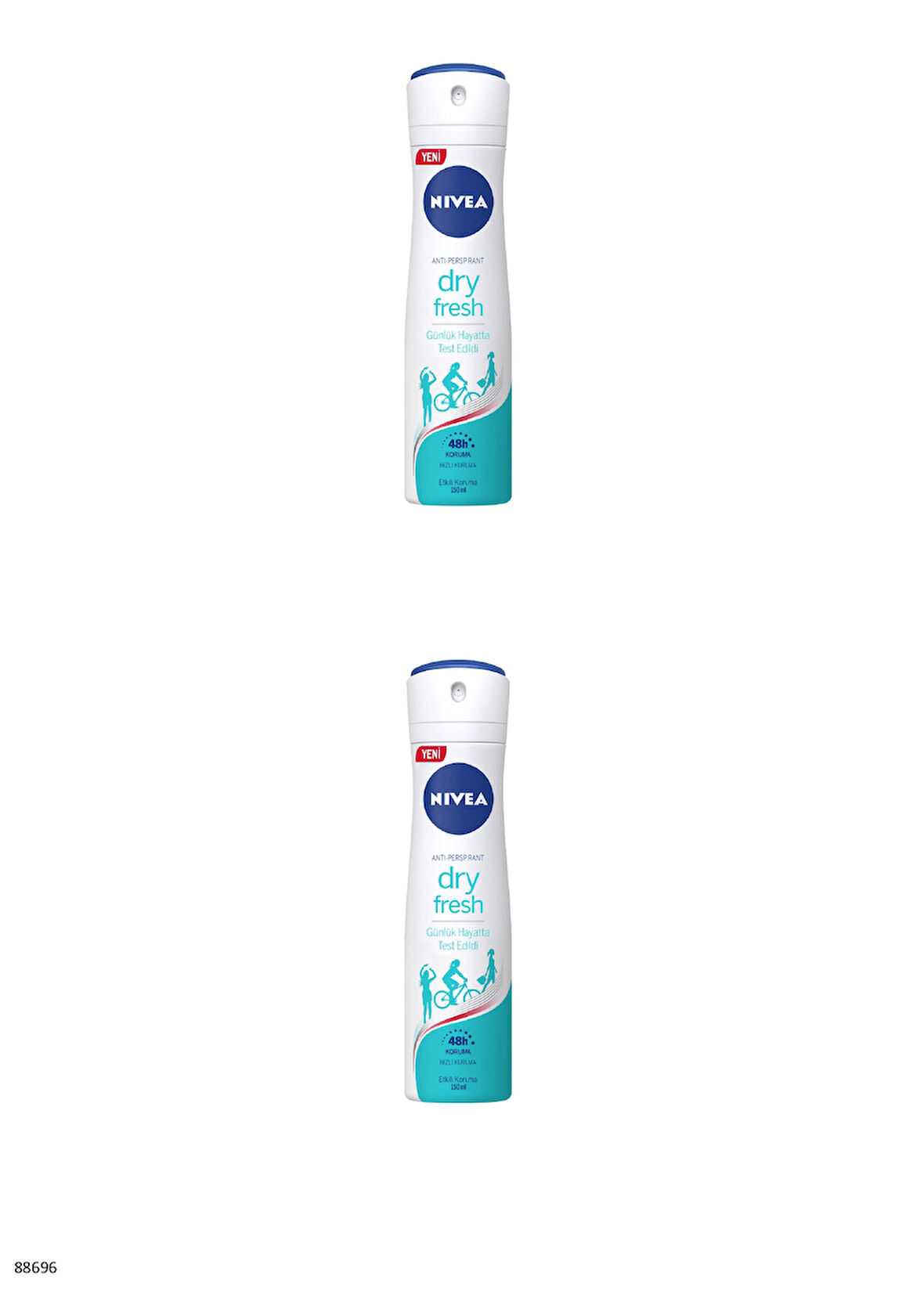 88696 NIVEA DRY FRESH SPREY 2 ADET