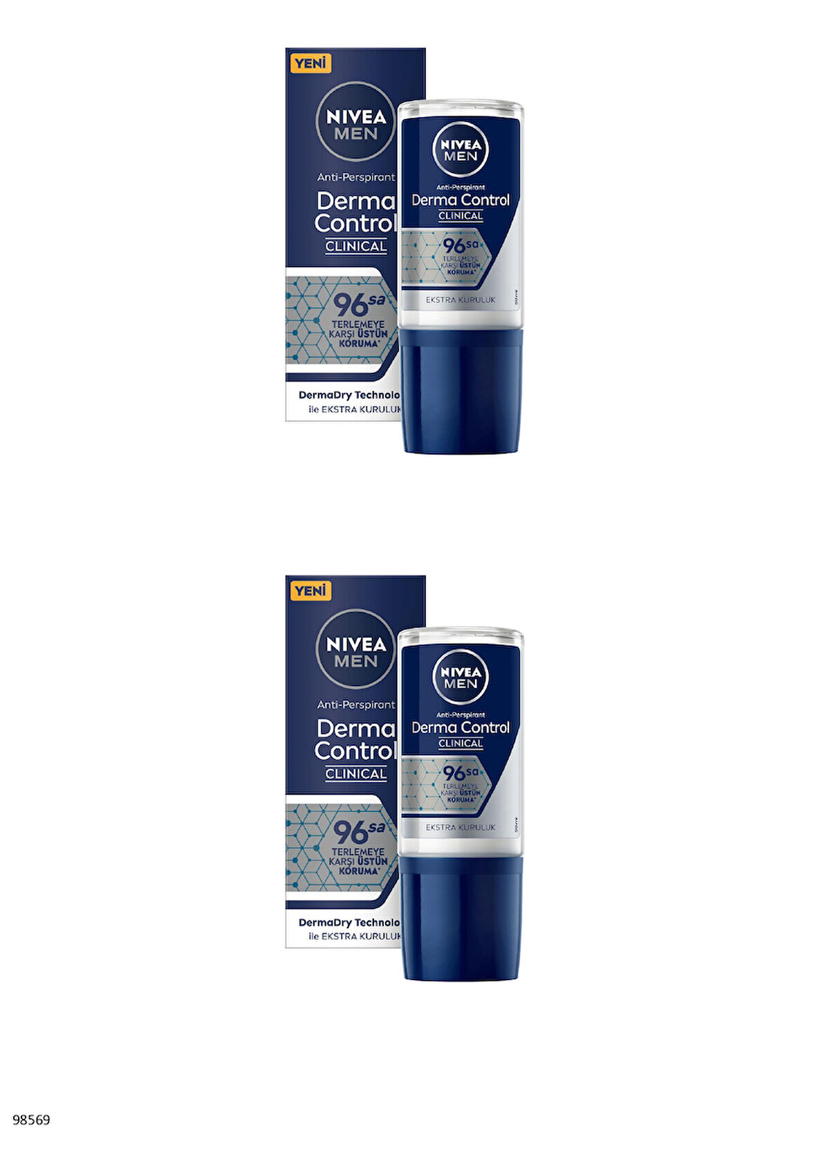 98569 NIVEA MEN DERMA CONTROL CLINICAL ROLL-ON 2 ADET