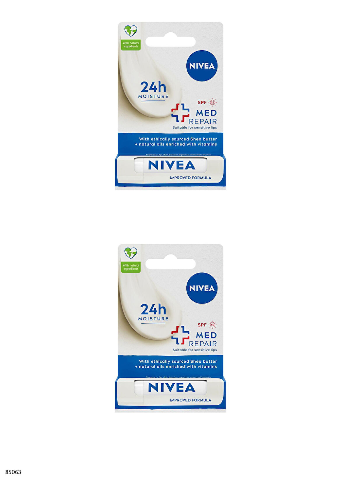 85063 NIVEA Med Repair SPF 15 Dudak Bakım Kremi 2 ADET
