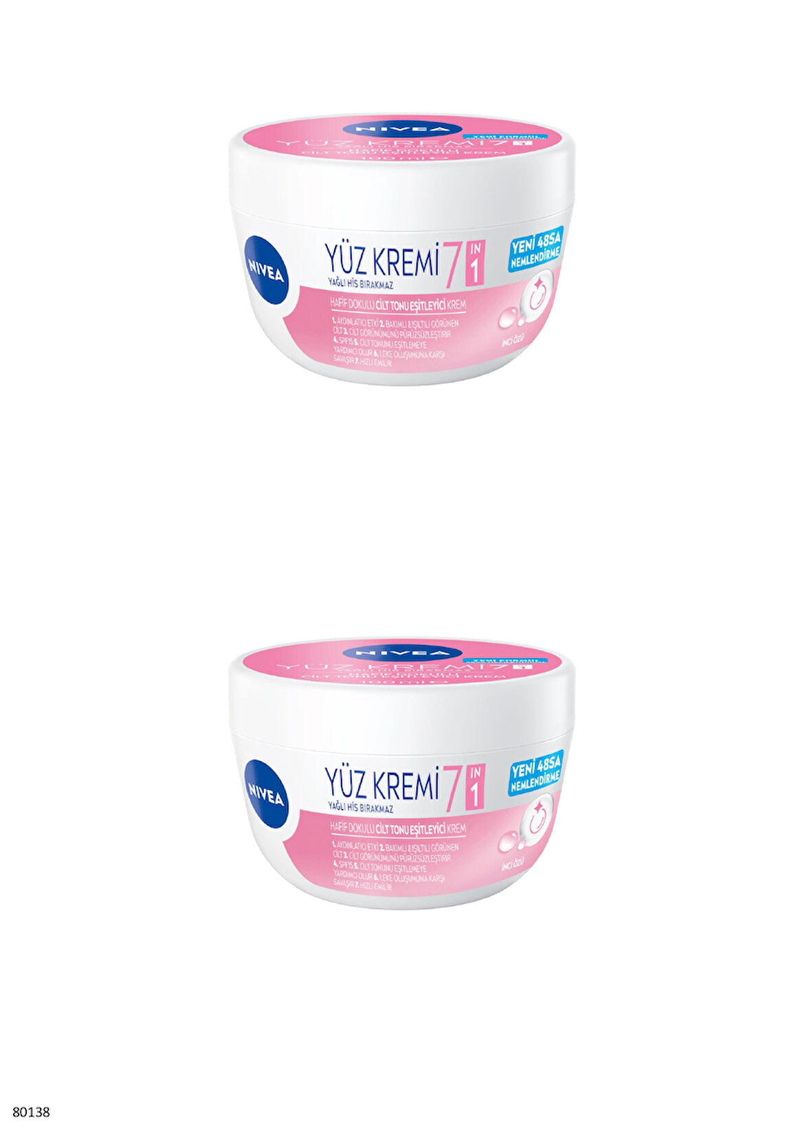 80138 NIVEA 7si1 Arada Cilt Tonu Eşitleyici Yüz Kremi 2 ADET