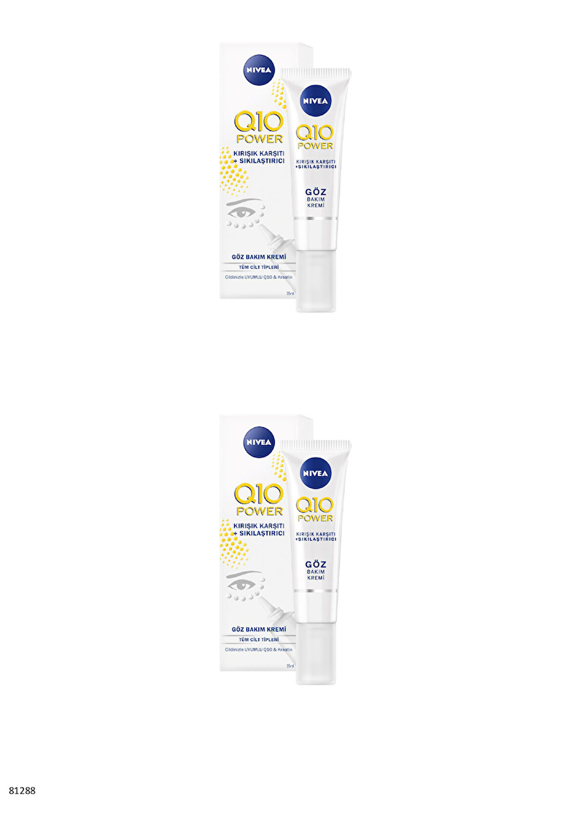 81288 Q10 POWER Kırışık Karşıtı +Sıkılaştırıcı Göz Bakım Kremi 2 ADET