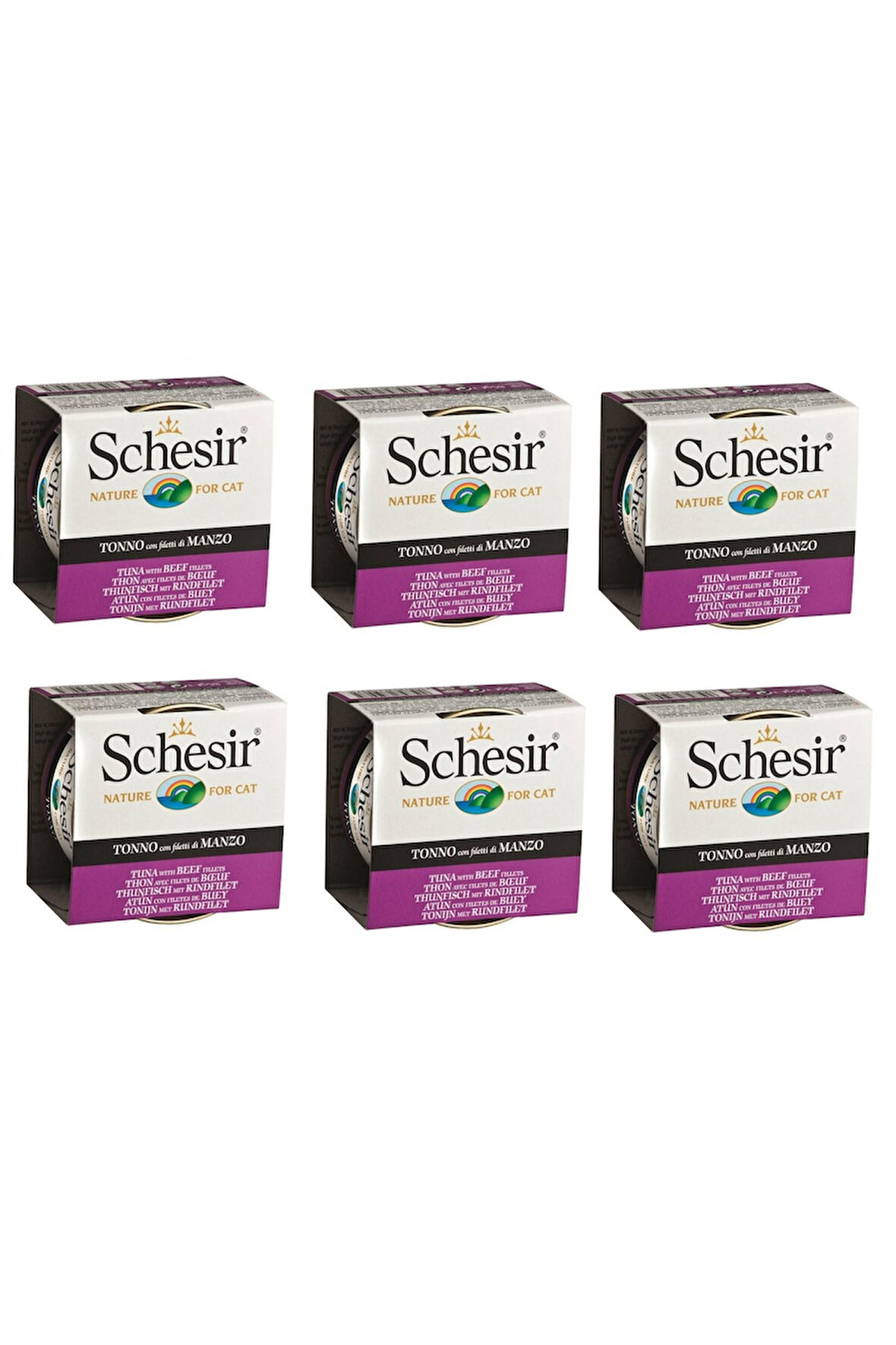Schesir Ton ve Sığır Etli Kedi Konservesi 85 Gr. X 6 Adet